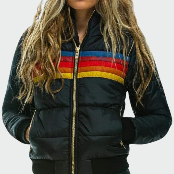 Doriane | Women's Colourblock Striped Puffer Jacket