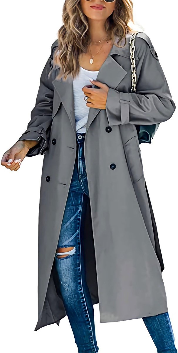 Viviane | Women's Longline Belted Trench with Tie Waist
