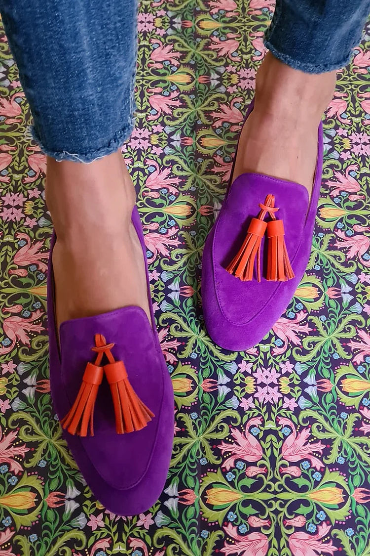 Purple Loafers with Tassels | NORTHLINE STUDIO