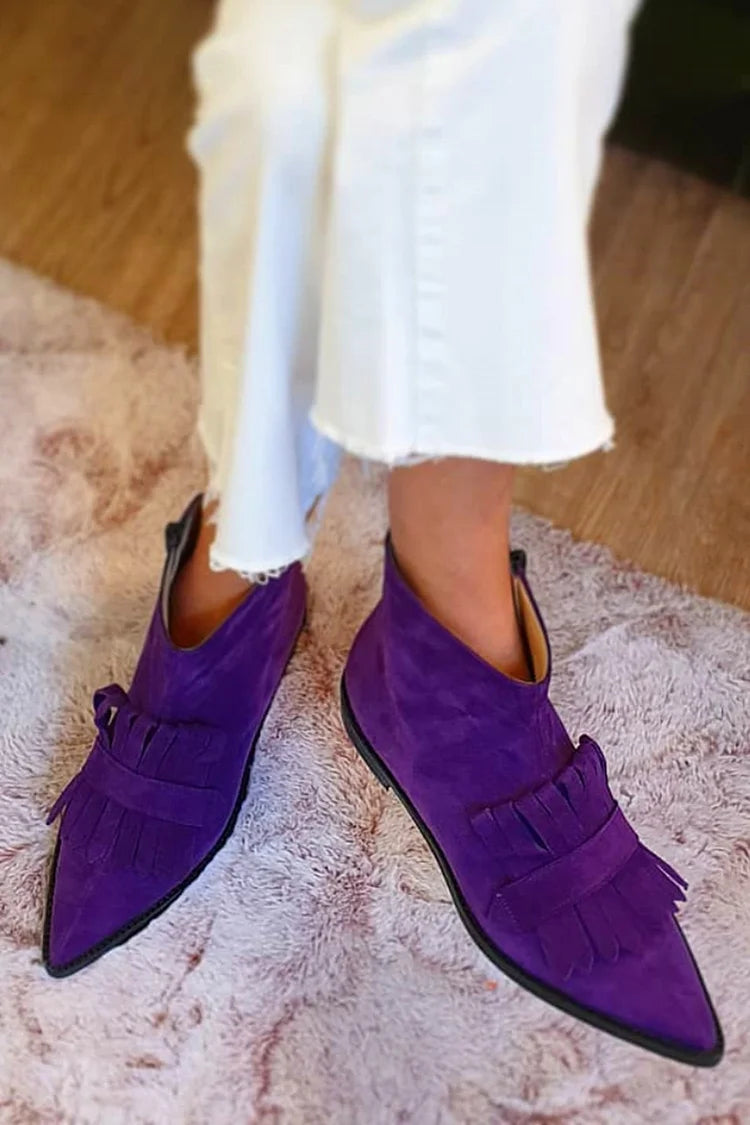 Sophia | Fringed Ankle Boots
