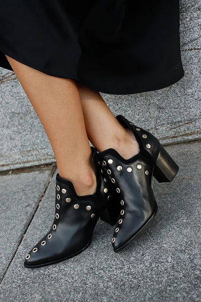 Sophia | Studded Ankle Boot with Wide Heel