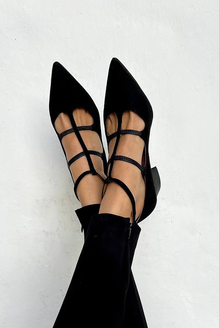 Giada | Pointed Toe Heels with Crossed Straps