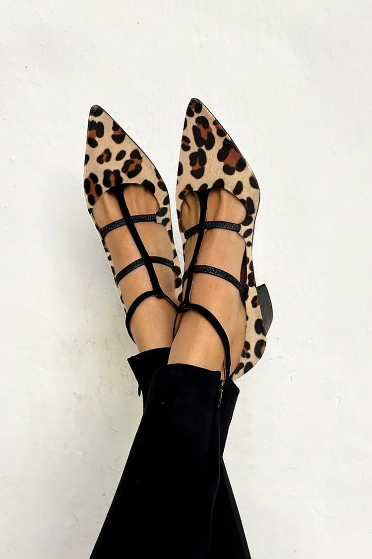 Sophie | Leopard Strap Ballet Heels