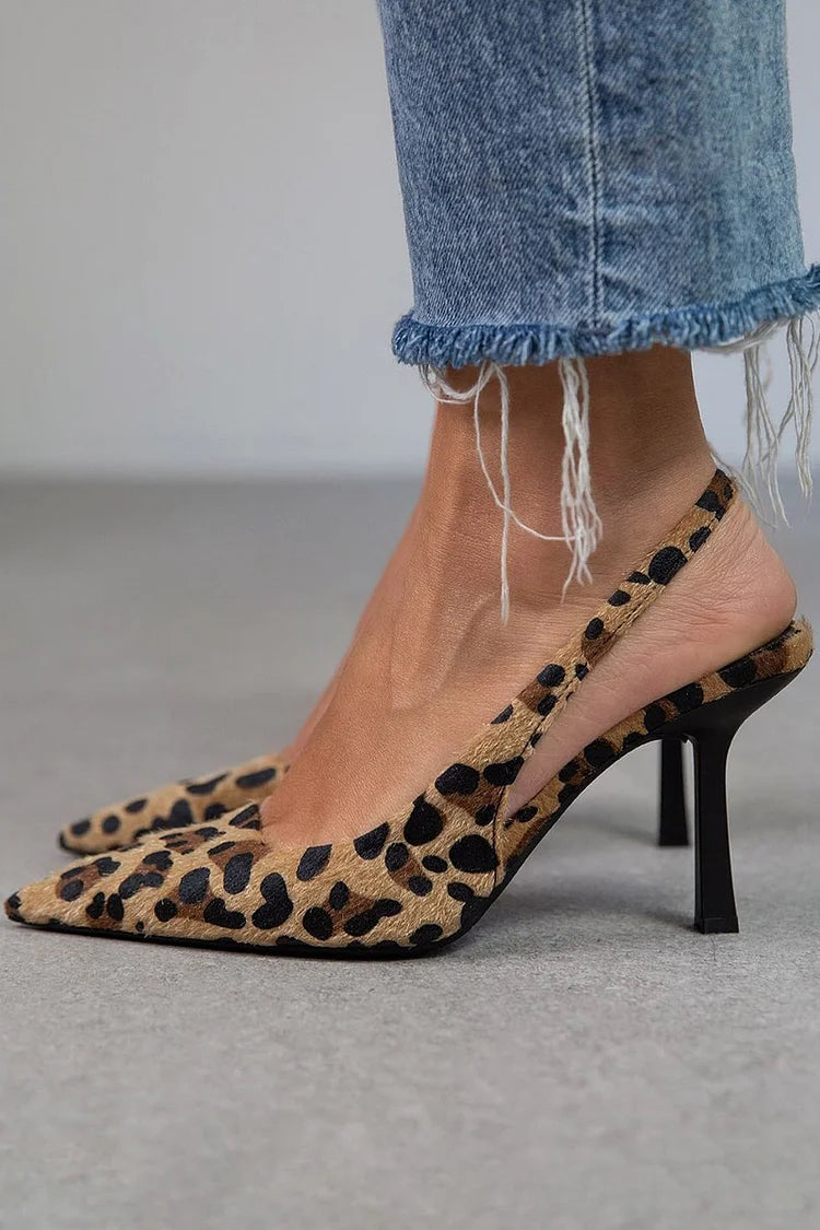 Sophia | Leopard Slingback Heels