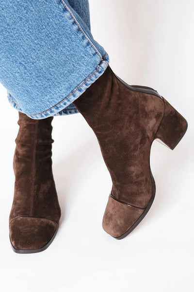 Sophia | Square Toe Heeled Boots