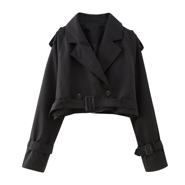 Leontine | Women's Cropped Trench Jacket with Wide Lapel