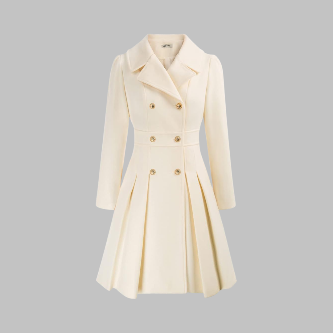 Mathilde | Women's Double-Breasted Fit-and-Flare Coat with Notch Lapel