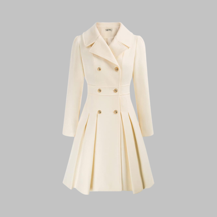 Mathilde | Women's Double-Breasted Fit-and-Flare Coat with Notch Lapel