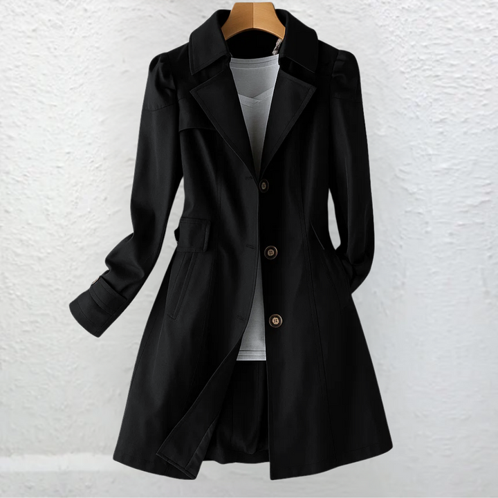 Georgette | Women's Fitted Double-Breasted Coat with Flap Pockets