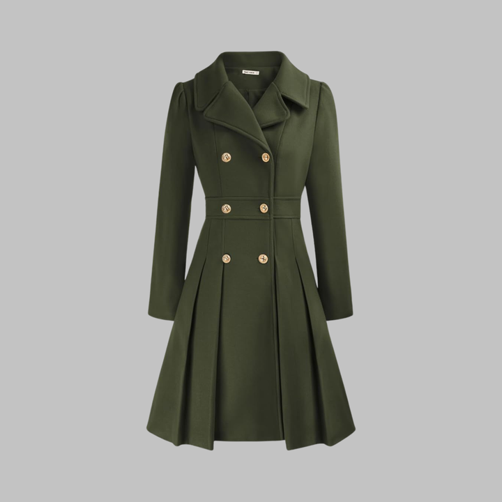 Mathilde | Women's Double-Breasted Fit-and-Flare Coat with Notch Lapel
