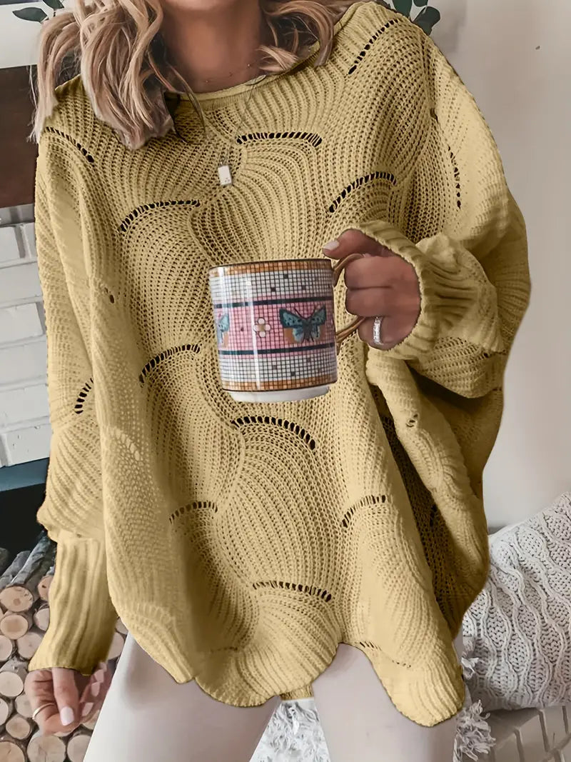 Amélie | Oversized Plain Knit Sweater