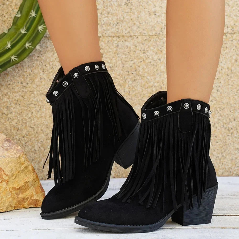 Firmine | Women's Fringed Western Ankle Boots