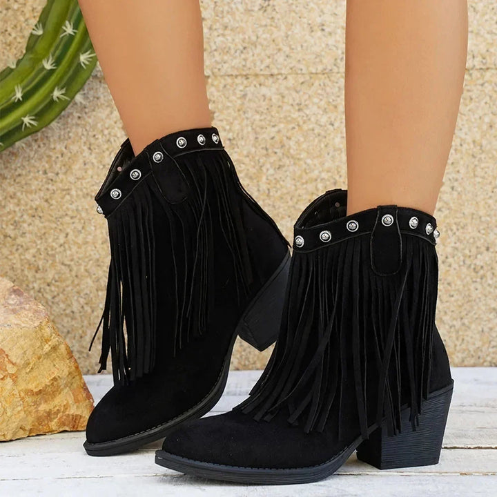 Firmine | Women's Fringed Western Ankle Boots