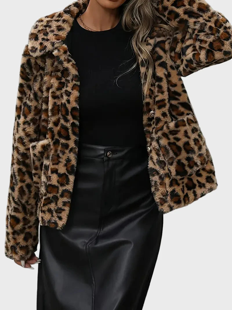 Nyla | Collared Leopard Jacket
