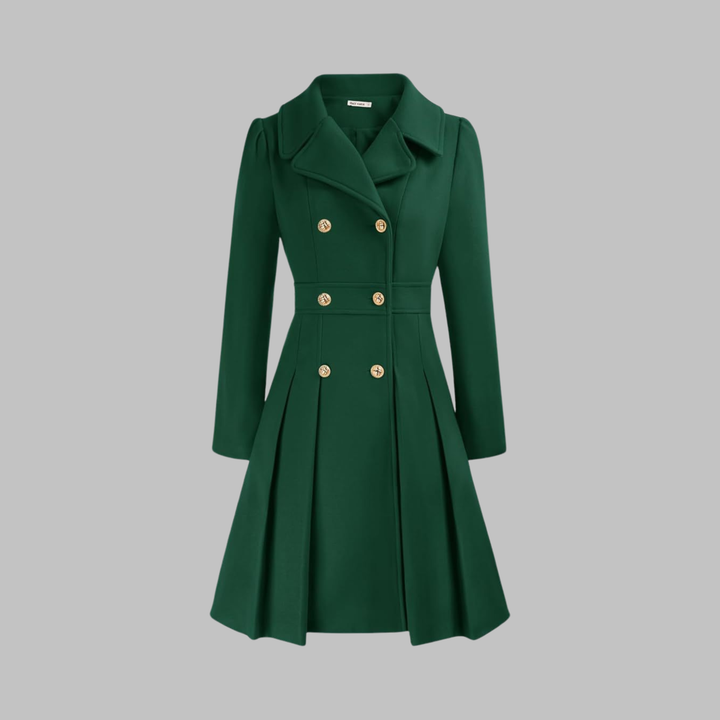 Mathilde | Women's Double-Breasted Fit-and-Flare Coat with Notch Lapel