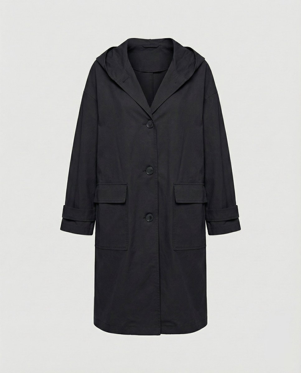 Valerie | Women's Oversized Hooded Coat with Button Front