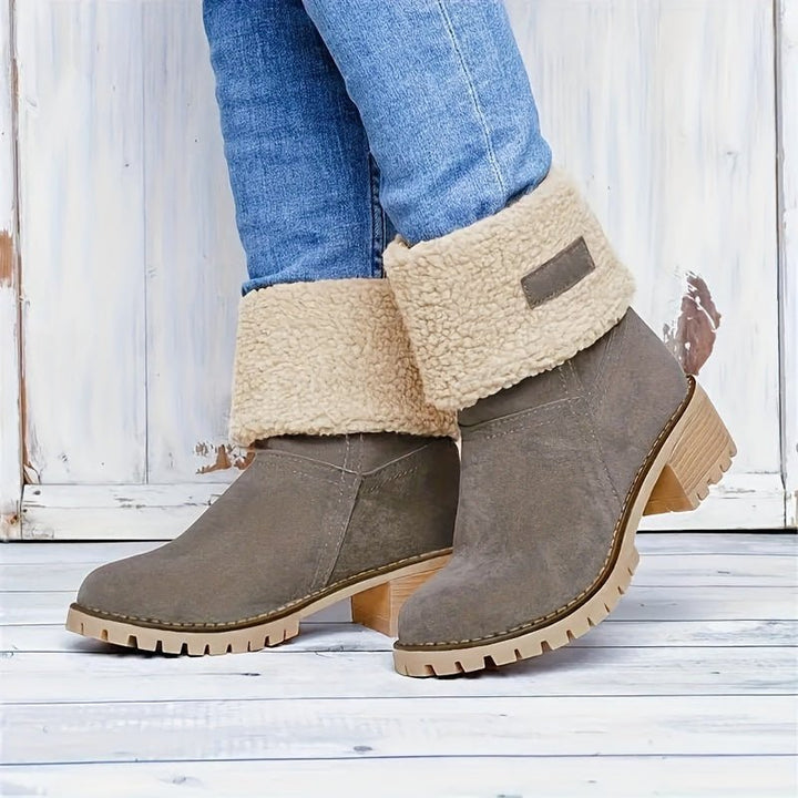 Leocadie | Women's Mid-Calf Boots with Fold-Over Cuff