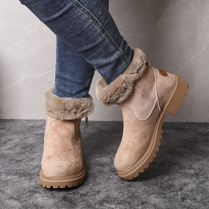 Hedwige | Women's Pile-Lined Ankle Boots with Buckle Strap