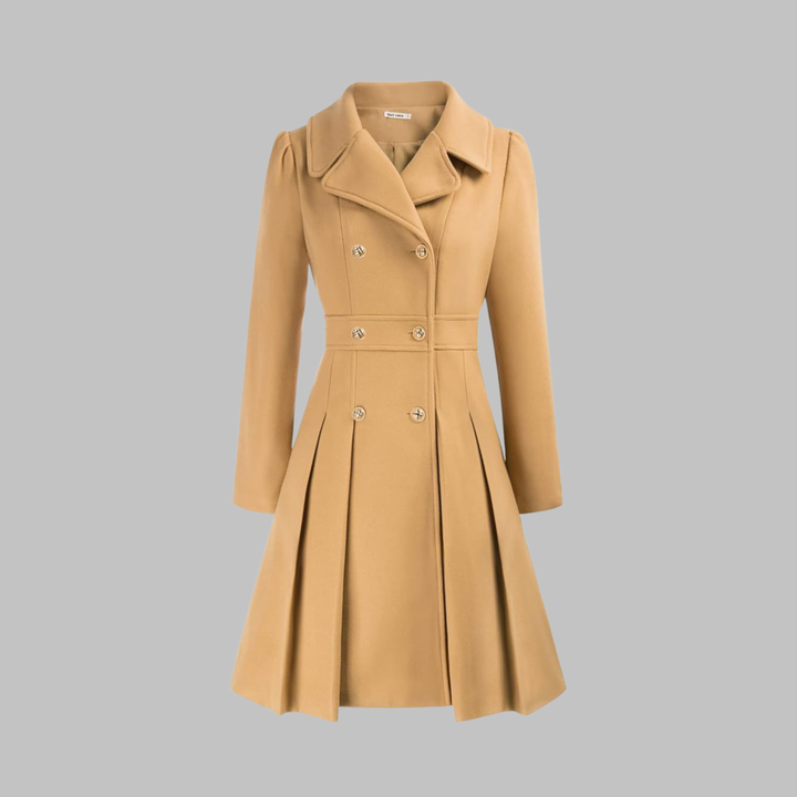 Mathilde | Women's Double-Breasted Fit-and-Flare Coat with Notch Lapel