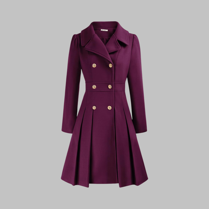 Mathilde | Women's Double-Breasted Fit-and-Flare Coat with Notch Lapel