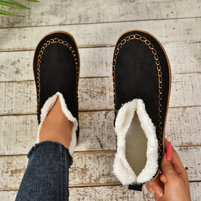 Sophie | Warm Fur Lined Slip-On Ankle Boots with Anti-slip Thick Sole