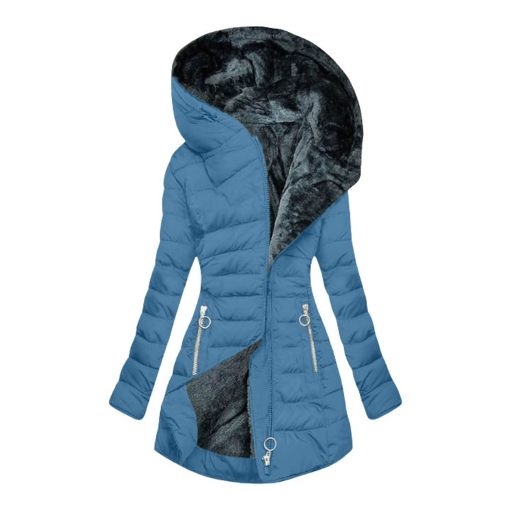 Oriane | Women's Longline Puffer Coat with Trimmed Hood