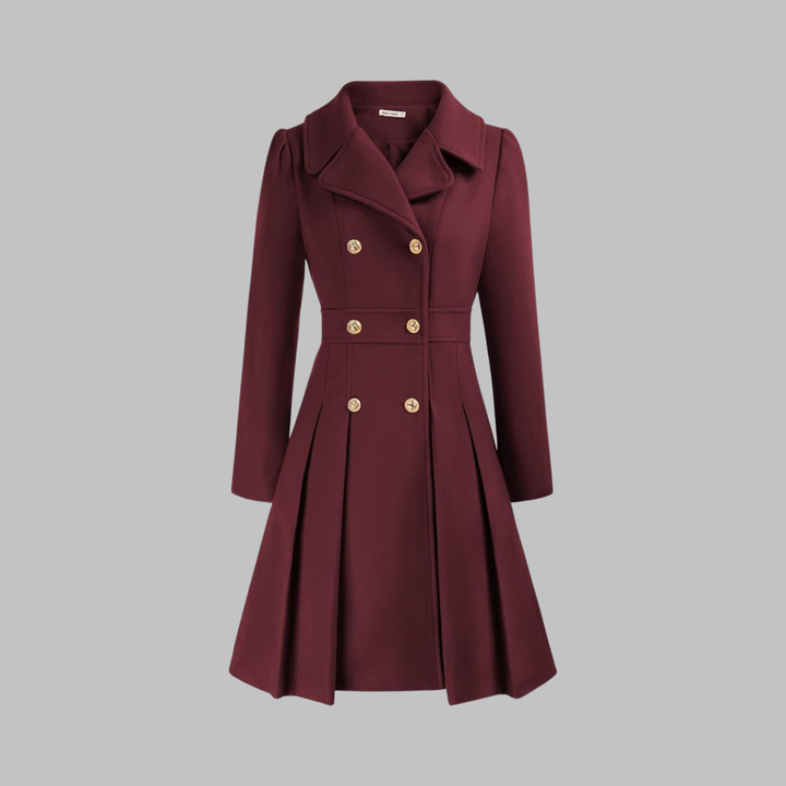 Mathilde | Women's Double-Breasted Fit-and-Flare Coat with Notch Lapel