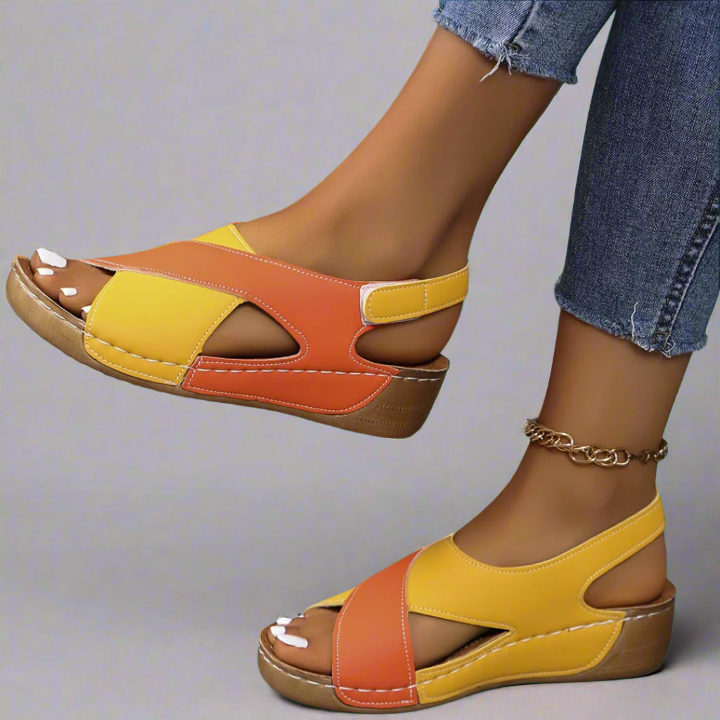 Sophia | Colorblock Slingback Sandals