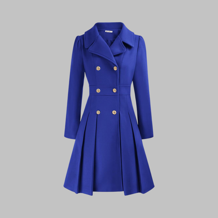 Mathilde | Women's Double-Breasted Fit-and-Flare Coat with Notch Lapel