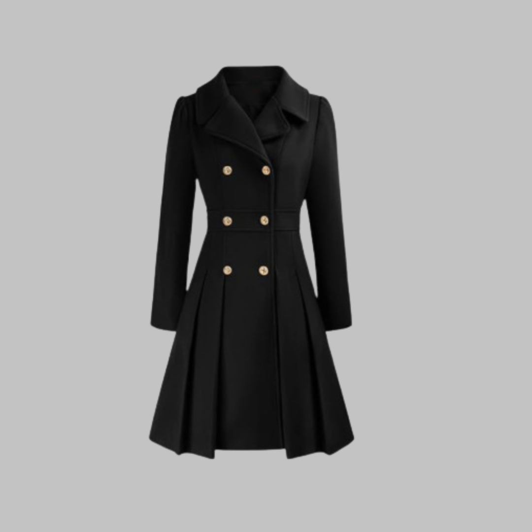 Mathilde | Women's Double-Breasted Fit-and-Flare Coat with Notch Lapel
