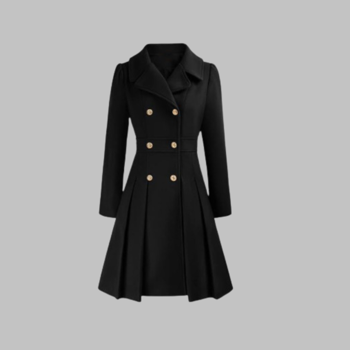 Mathilde | Women's Double-Breasted Fit-and-Flare Coat with Notch Lapel