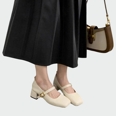 Olivia | Square Tip High Heeled Mary Jane Shoes
