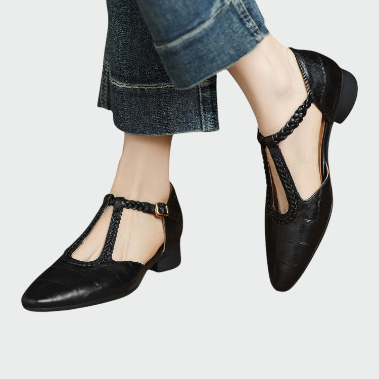 Olivia | Pointed T-Bar Mary Jane Shoes