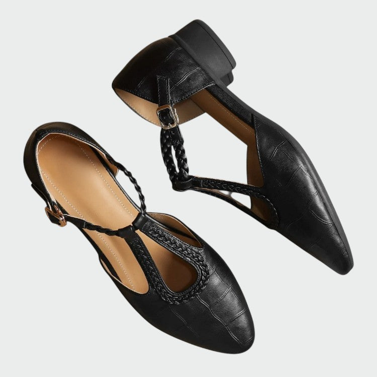 Olivia | Pointed T-Bar Mary Jane Shoes