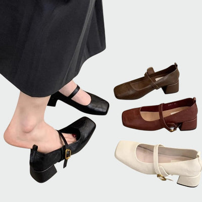 Olivia | Square Tip High Heeled Mary Jane Shoes