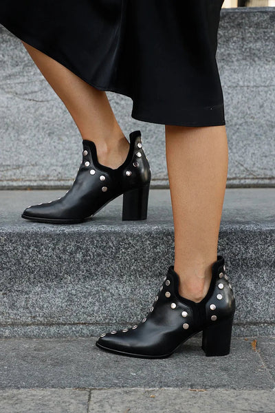 Sophia | Studded Ankle Boot with Wide Heel