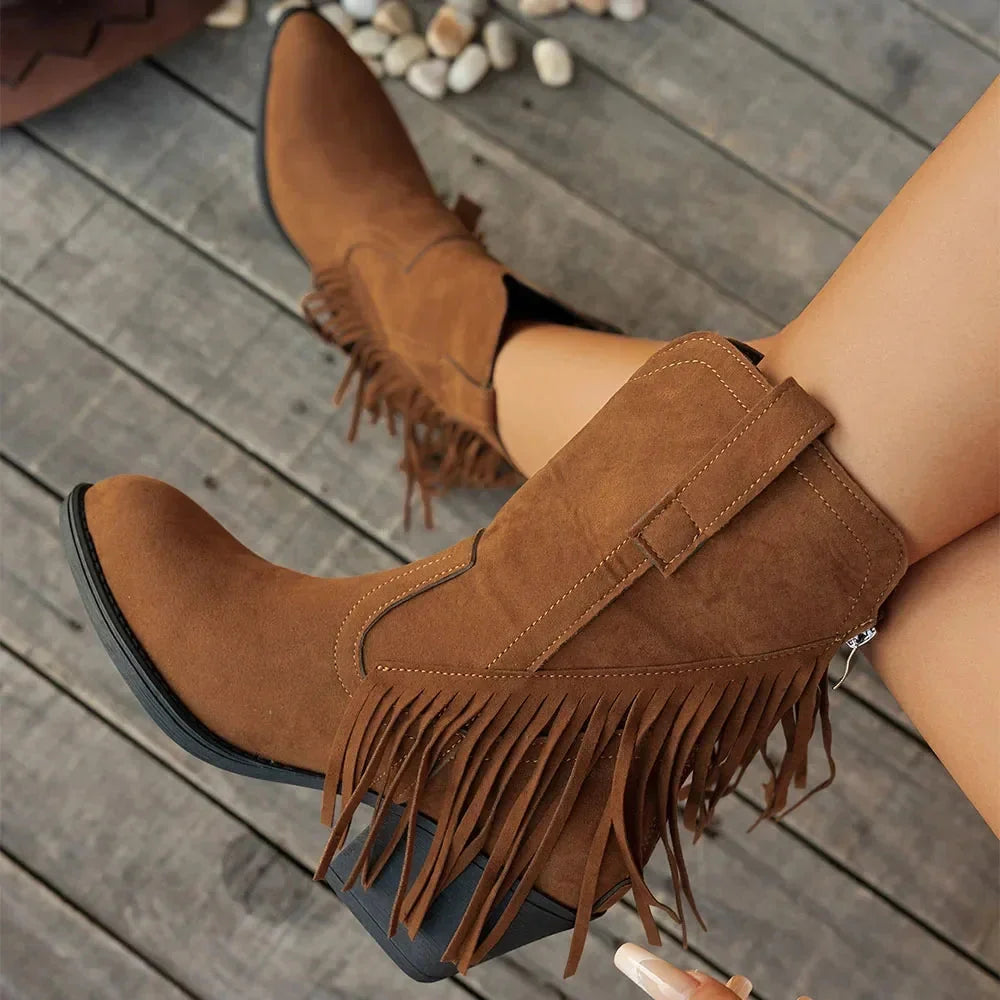 Firmine | Women's Fringed Western Ankle Boots