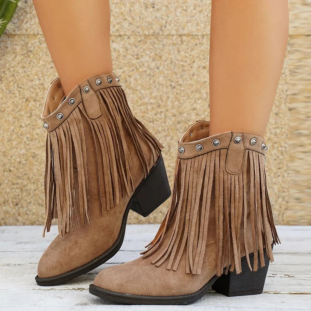 Firmine | Women's Fringed Western Ankle Boots