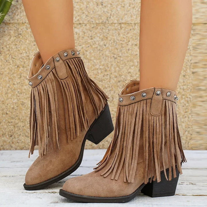 Firmine | Women's Fringed Western Ankle Boots