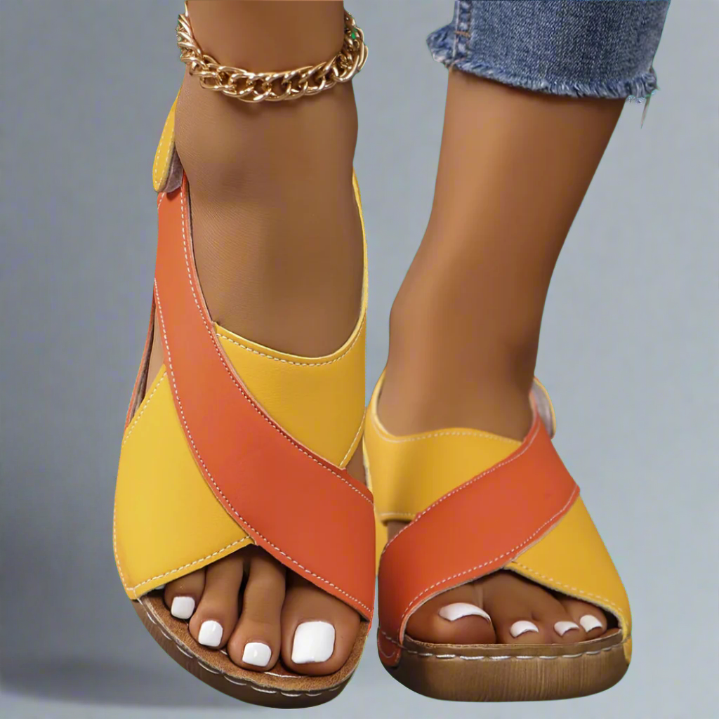 Sophia | Colorblock Slingback Sandals