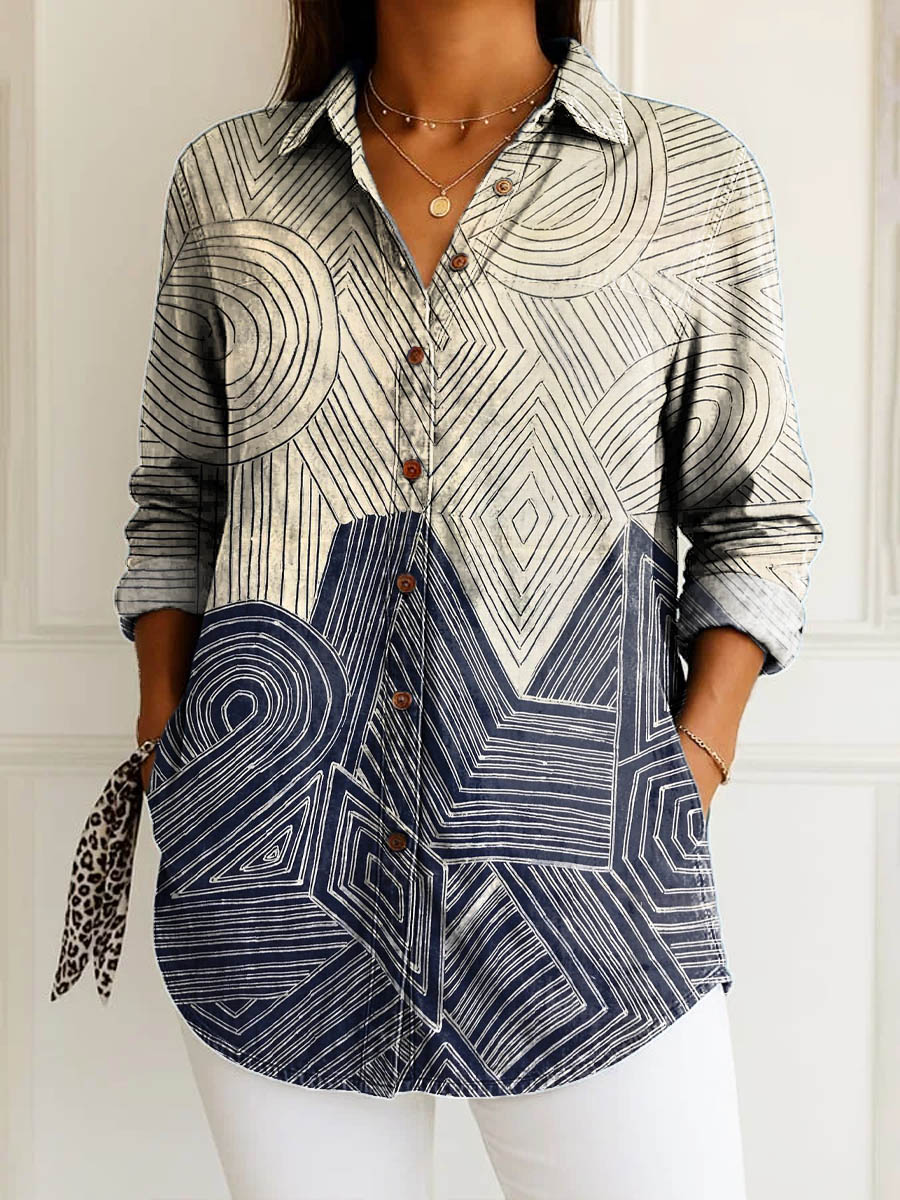 Elise | Geometric Lines Top