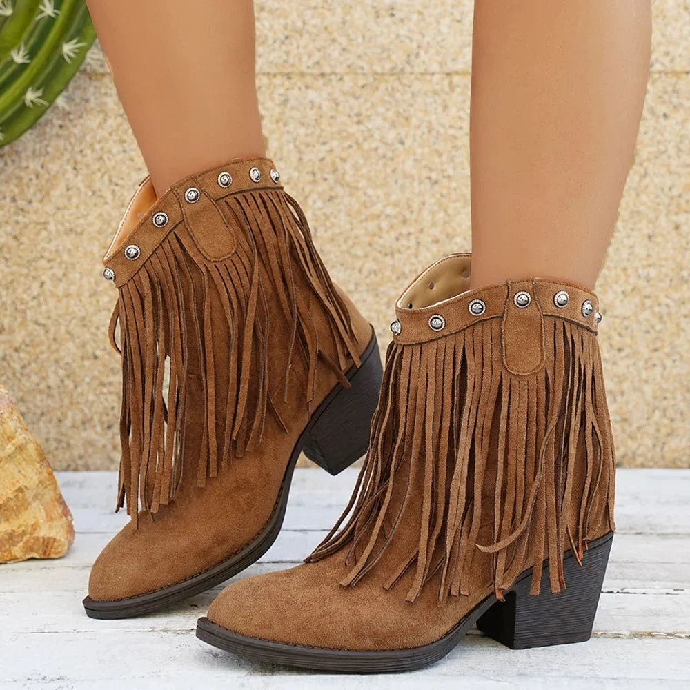 Firmine | Women's Fringed Western Ankle Boots