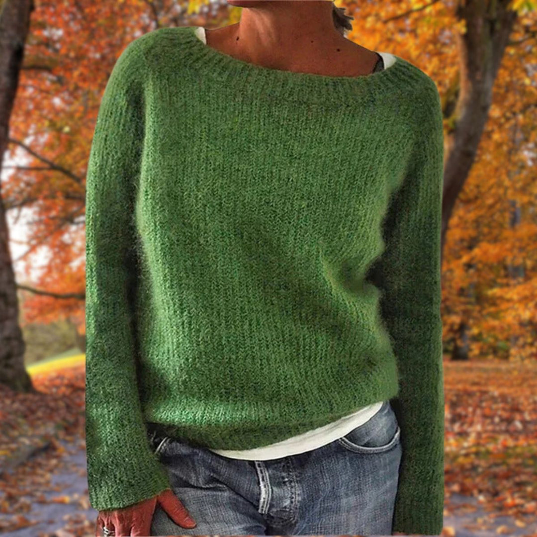 Women's Textured Knit Sweater with Drop Shoulders