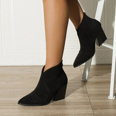 Sophia | Pointed Ankle Boot with Suede Effect