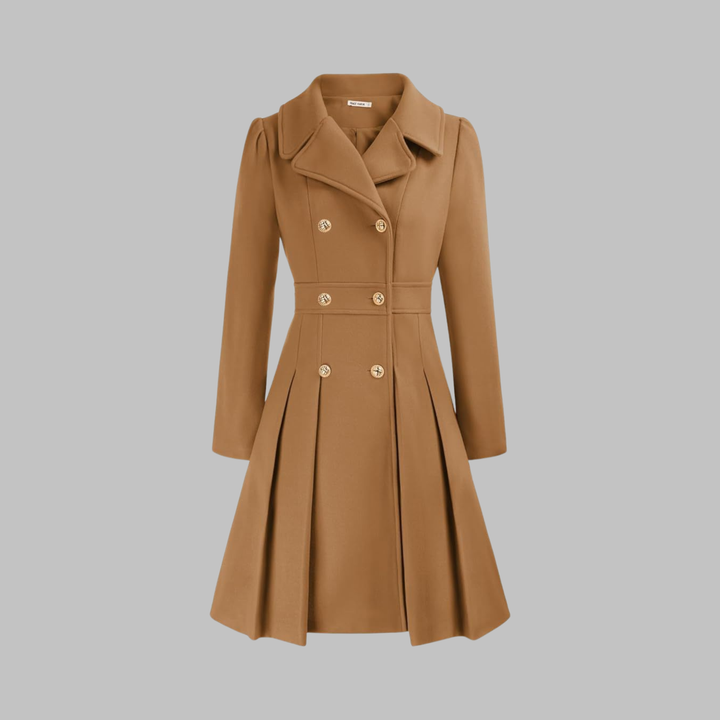 Mathilde | Women's Double-Breasted Fit-and-Flare Coat with Notch Lapel