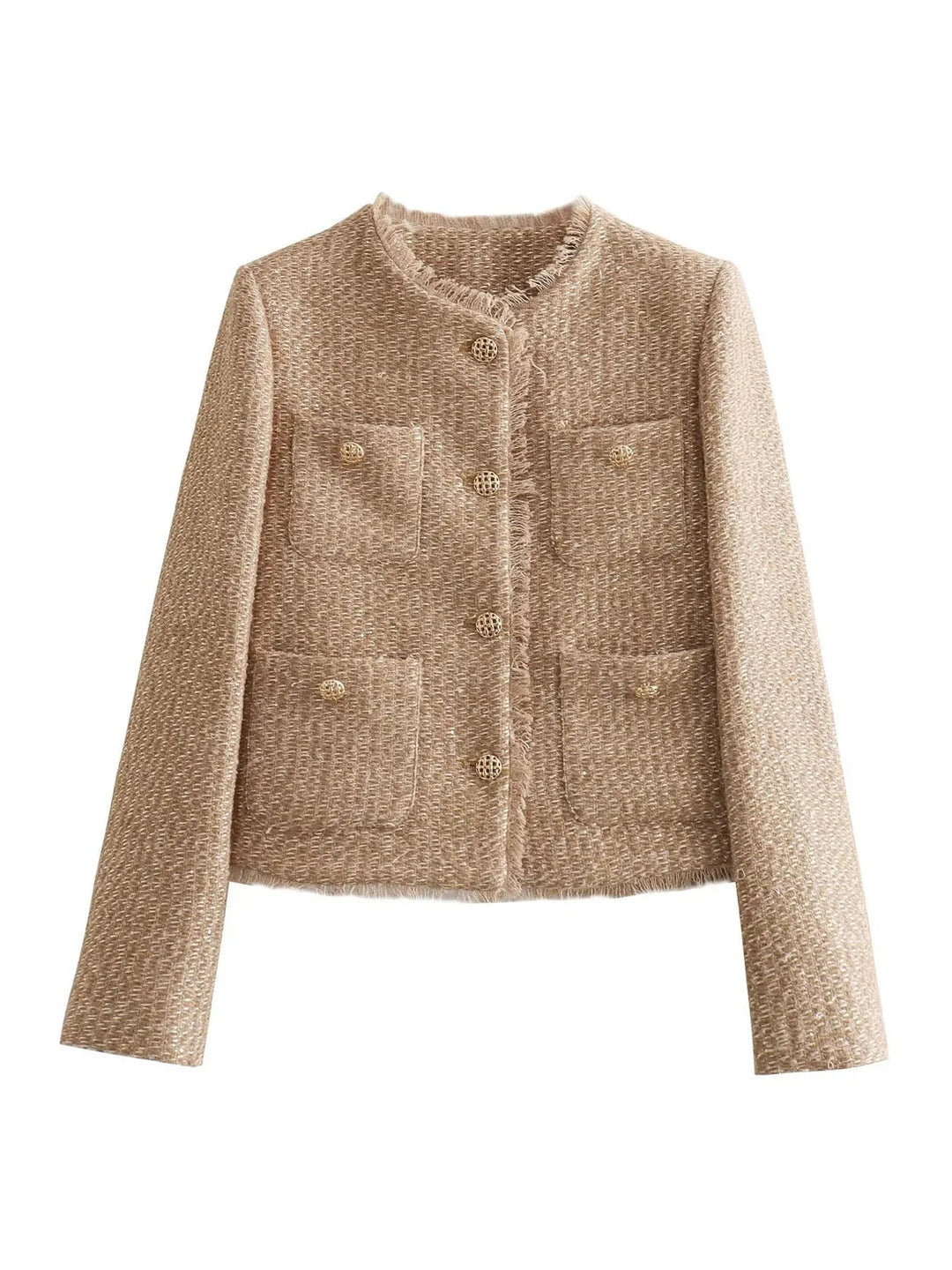 Rosine | Women's Cropped Boxy Blazer with Braided Trim
