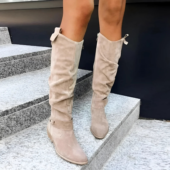 Cassandre | Women's Slouchy Knee Boots with Ankle Buckle