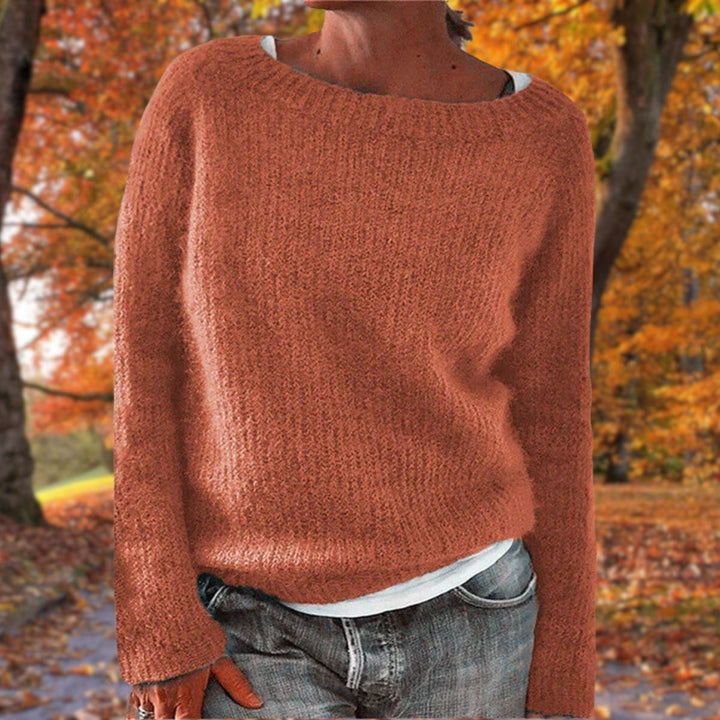 Women's Textured Knit Sweater with Drop Shoulders