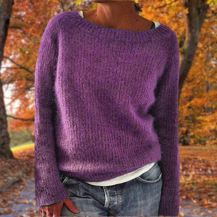 Women's Textured Knit Sweater with Drop Shoulders