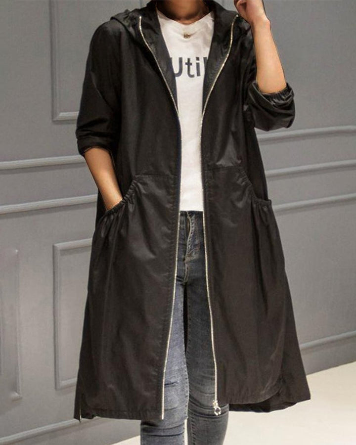 Charlotte | Women's Longline Hooded Anorak with Drawcord Waist